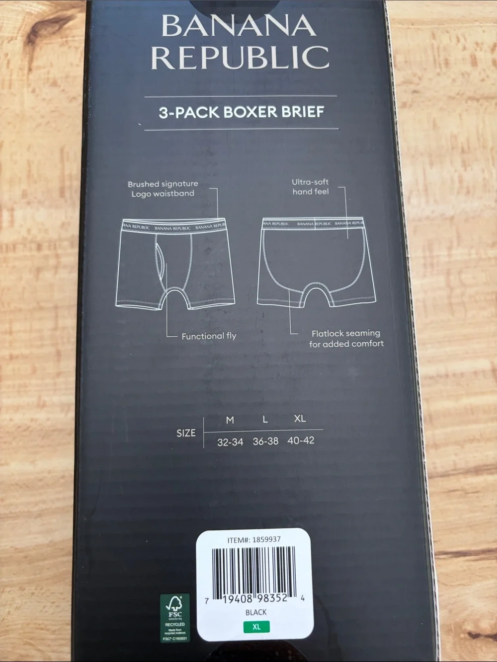 NIB Banana Republic Men’s Black 3-Pack Boxer Briefs